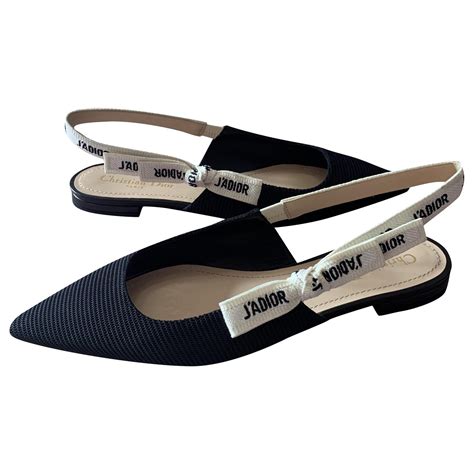 Christian Dior Ballerine Nero Tela ref.239416 